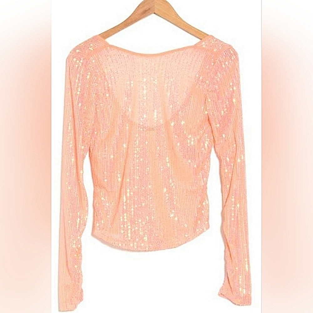 Free People Unapologetic Sequin Long Sleeve open back NWT Size X-small NWT$98
